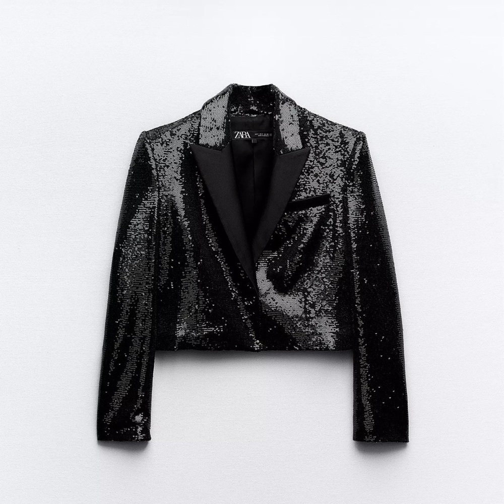 Zara Women's Sparkling Black Blazer
